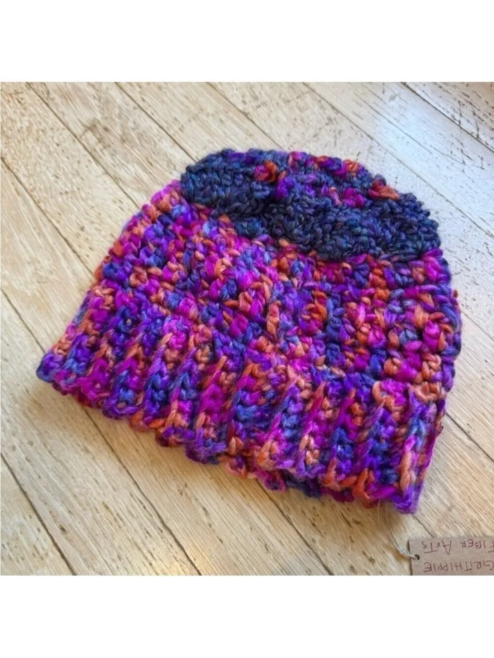 *NWT* HANDMADE Crochet Beanie with Ponytail Hole